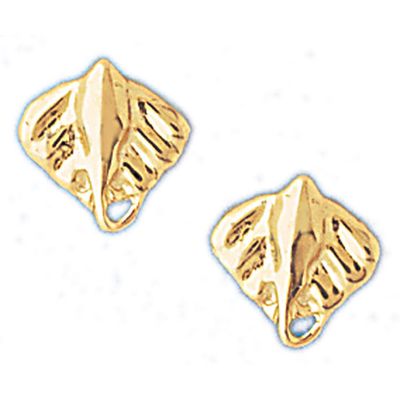 Dazzlers 14k Yellow Gold Stingray Stud Earrings, MPN: DZ-13083