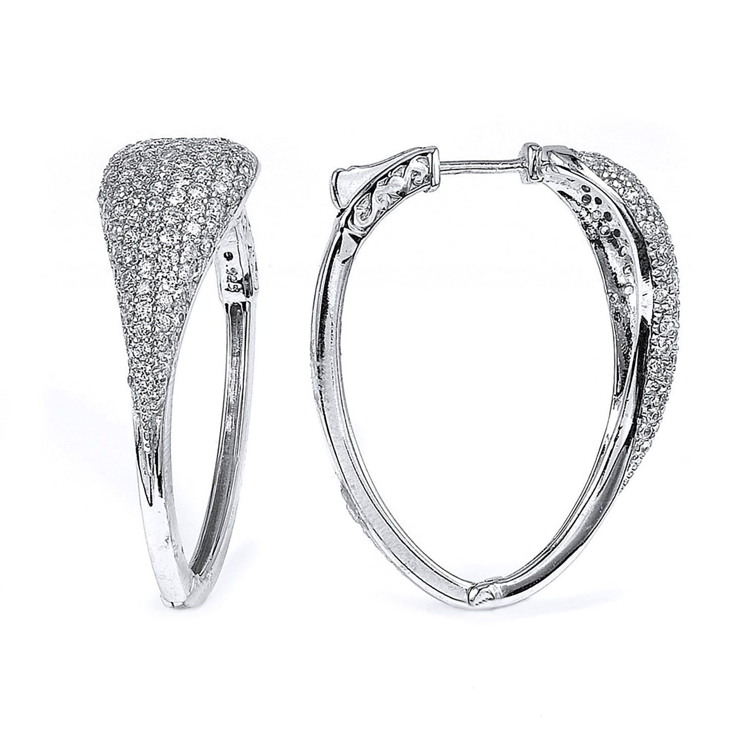 Dazzlers Sterling Silver Gold Plated with CZ Hoop Earrings, MPN: DCE-440