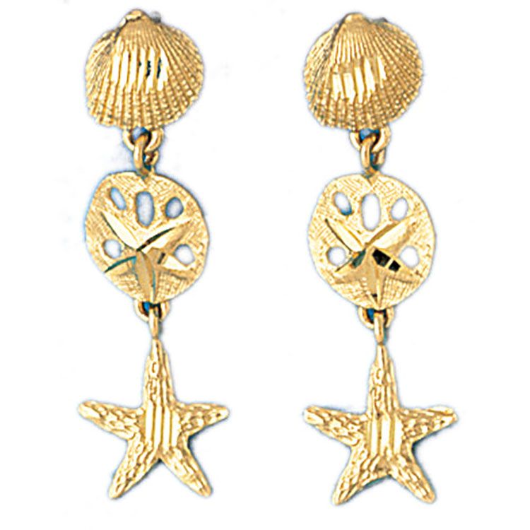 Dazzlers 14k Yellow Gold Assorted Nautical Drop Earrings, MPN: DZ-13120