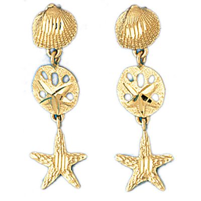 Dazzlers 14k Yellow Gold Assorted Nautical Drop Earrings, MPN: DZ-13120