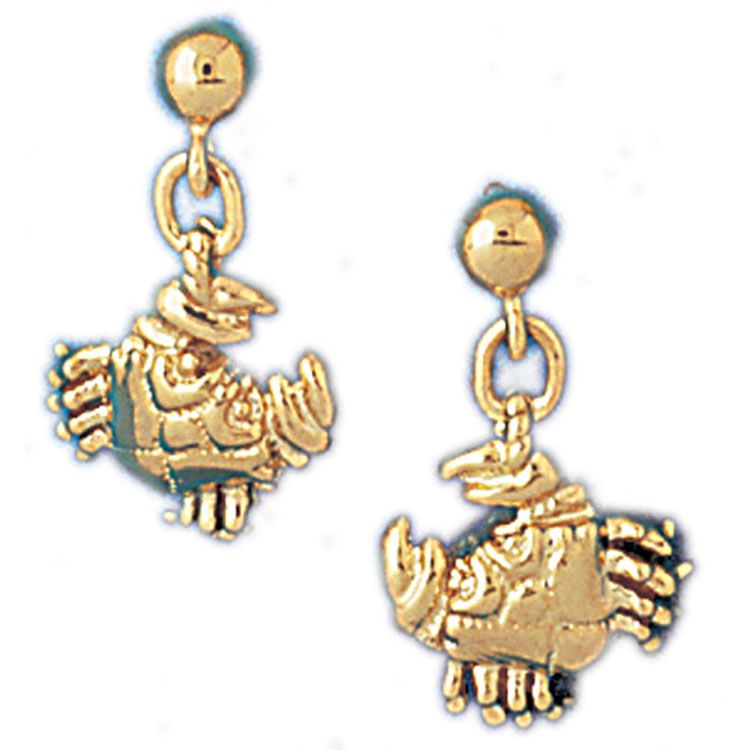 Dazzlers 14k Yellow Gold Crab Stud Earrings, MPN: DZ-13089