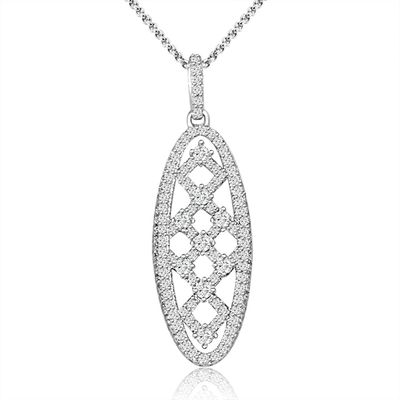 Dazzlers Sterling Silver Rhodium Plated and CZ Necklace, MPN: DYN-714
