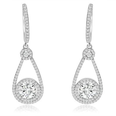 Dazzlers Sterling Silver Rhodium Plated and CZ Earrings, MPN: DCE-518