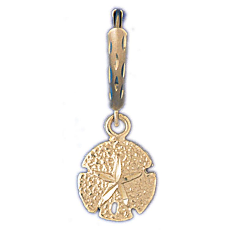 Dazzlers 14k Yellow Gold Sand Dollar Leverback Earrings, MPN: DZ-13019