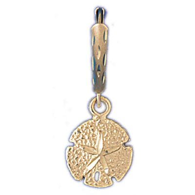 Dazzlers 14k Yellow Gold Sand Dollar Leverback Earrings, MPN: DZ-13019