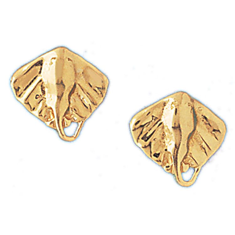 Dazzlers 14k Yellow Gold Stingray Stud Earrings, MPN: DZ-13082