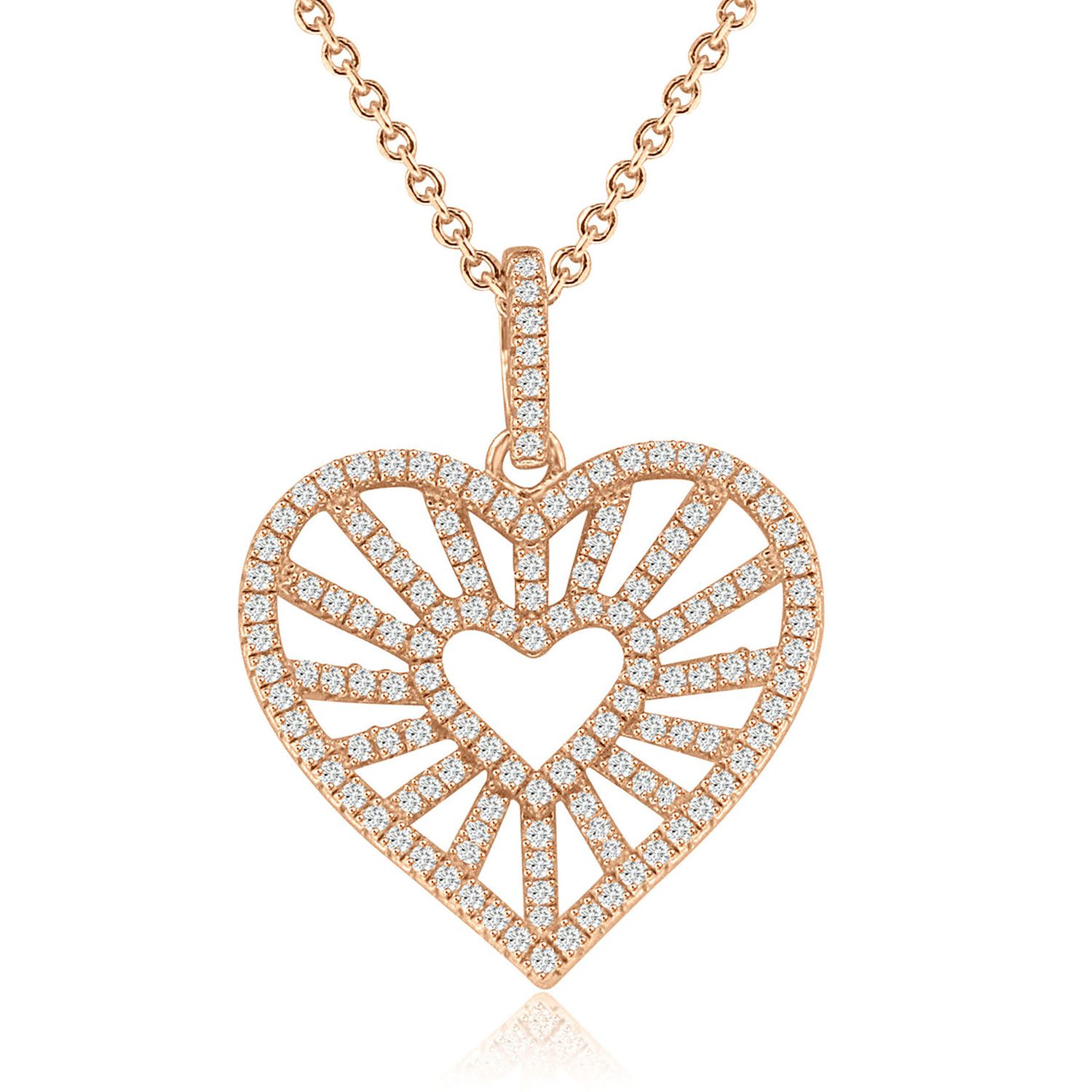 Dazzlers Sterling Silver and CZ Heart Necklace, MPN: DYN-748P