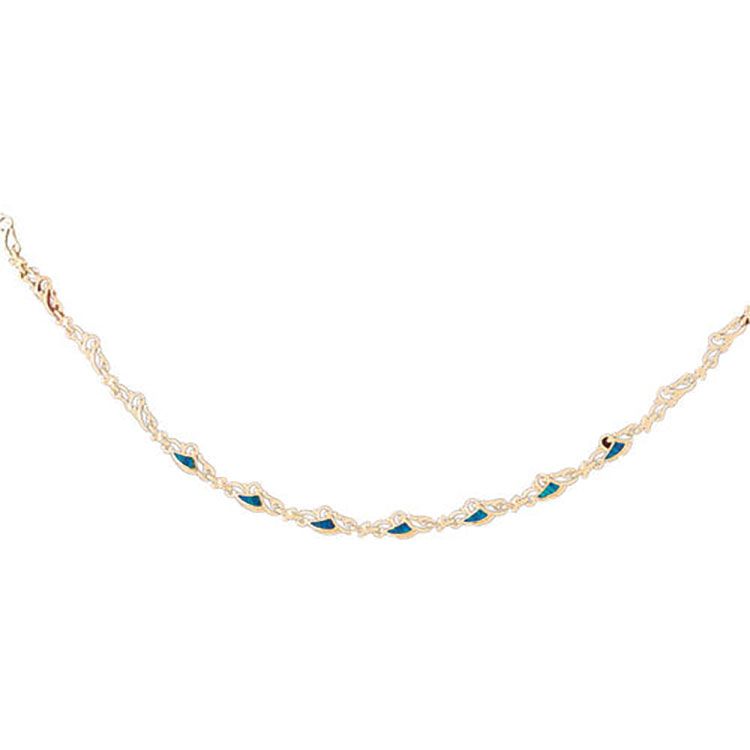 Dazzlers 14k Yellow Gold Created Opal Fashion Necklace, MPN: DZ-14993