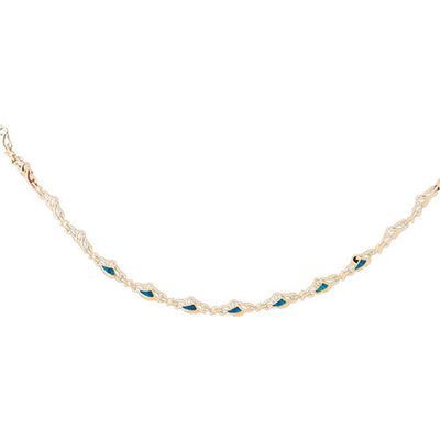 Dazzlers 14k Yellow Gold Created Opal Fashion Necklace, MPN: DZ-14993