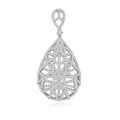 Dazzlers Sterling Silver Rhodium Plated and CZ Teardrop Fashion Necklace, MPN: DRP-518