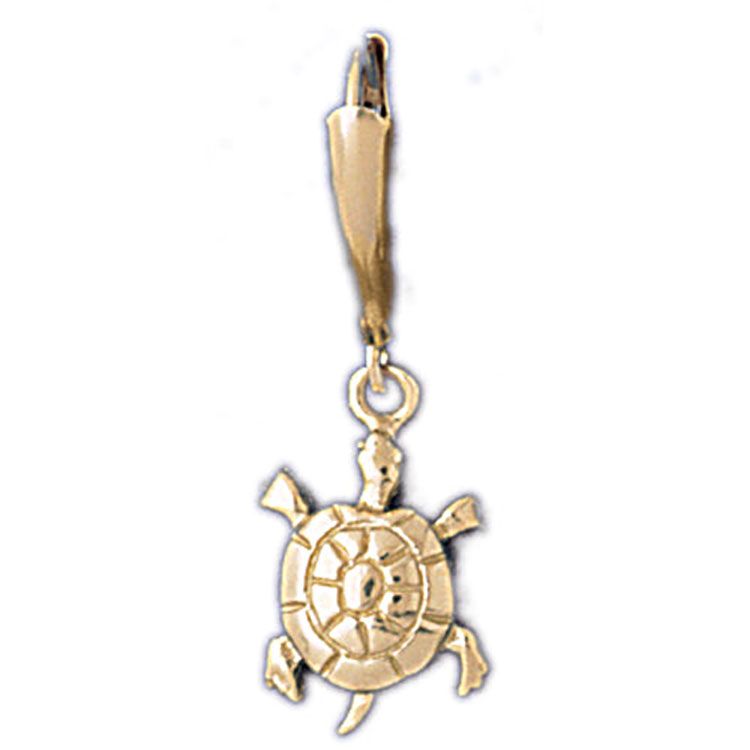 Dazzlers 14k Yellow Gold Turtle Leverback Earrings, MPN: DZ-13008
