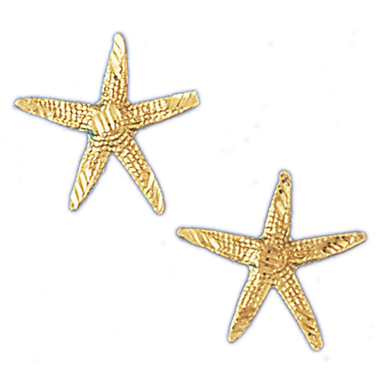 Dazzlers 14k Yellow Gold Starfish Stud Earrings, MPN: DZ-13100