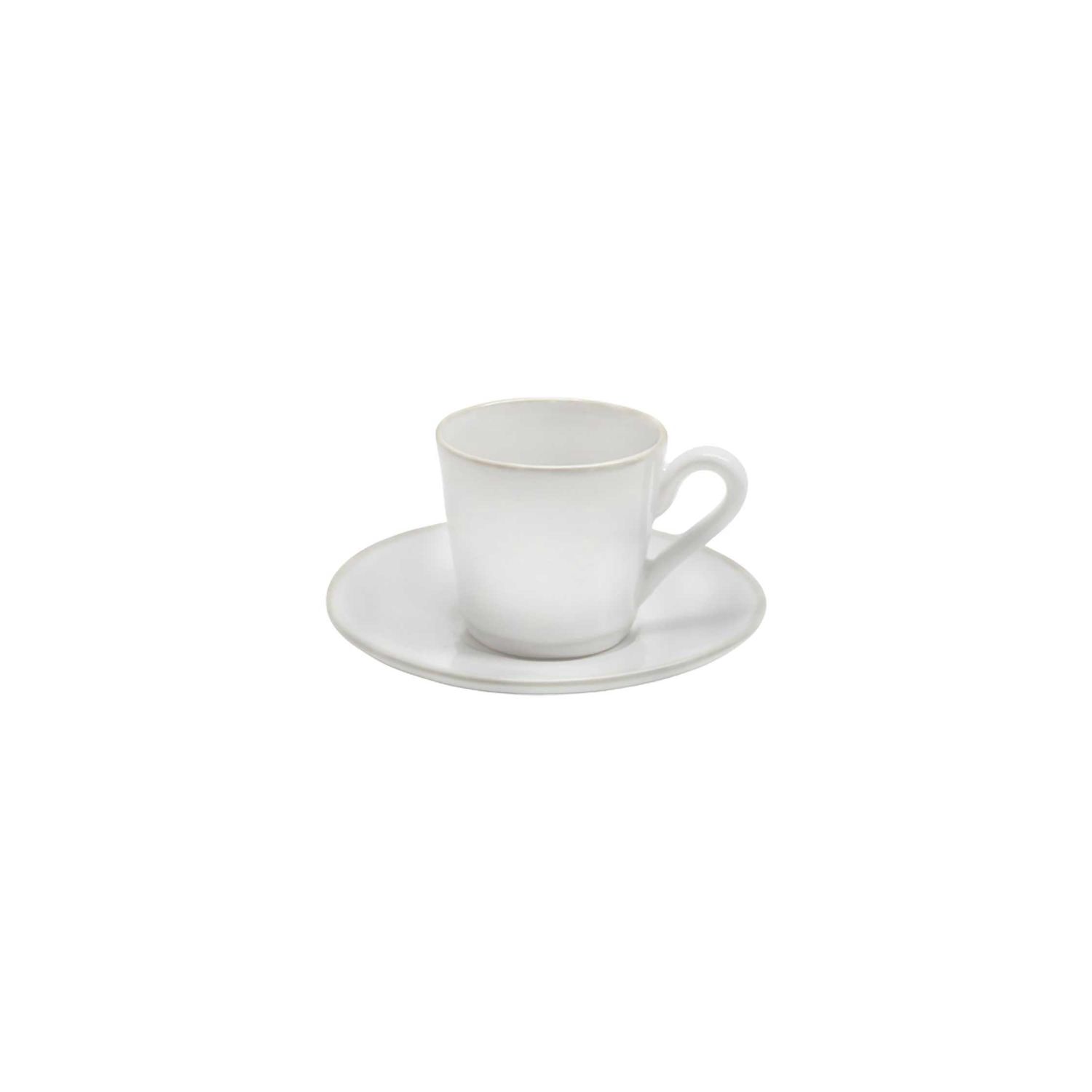 Costa Nova Beja White &amp; Cream Coffee Cup and Saucer ATCS02-CRM, 5606739918651