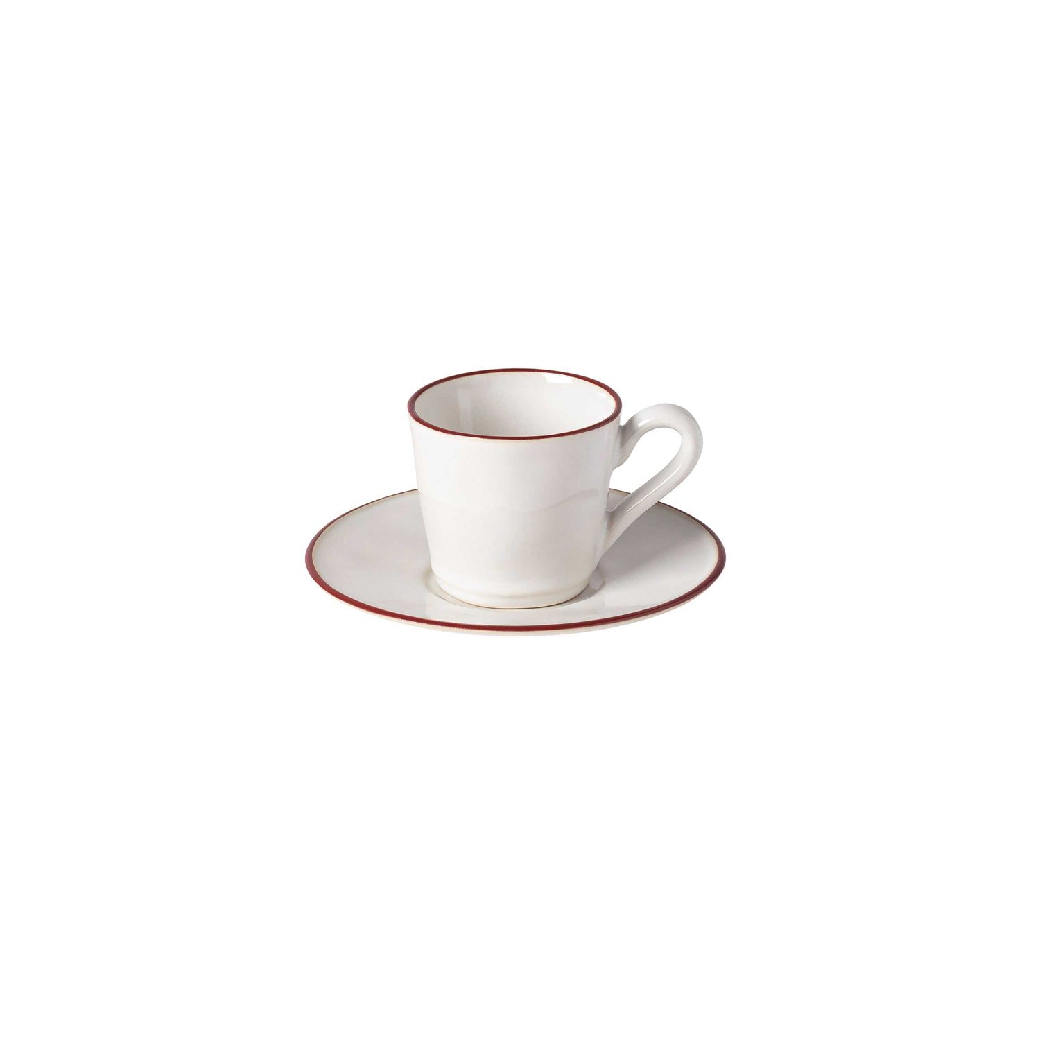 Costa Nova Beja White &amp; Red Tea Cup and Saucer ATCS01-RED, 5606739958046