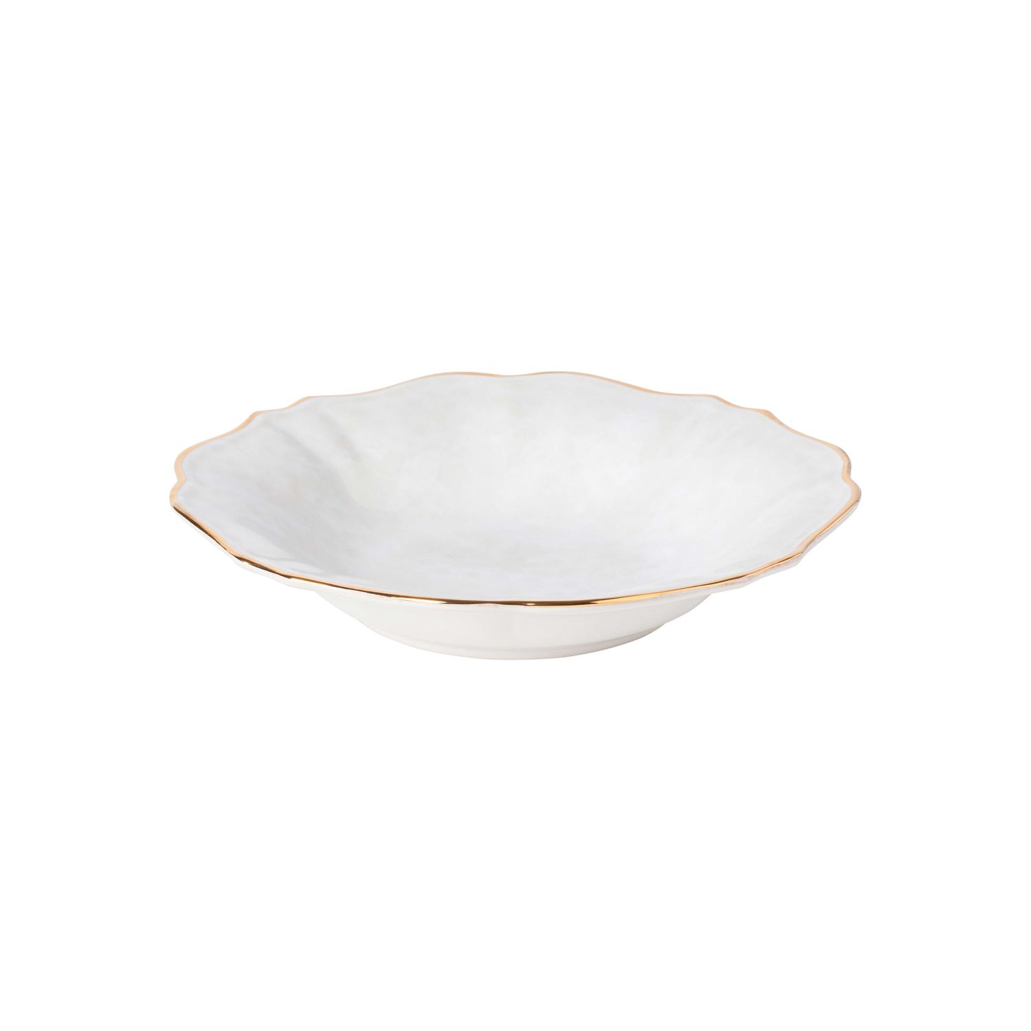 Casafina Impressions White-Gold Soup Pasta Plate IM509-WGD, 840289016893