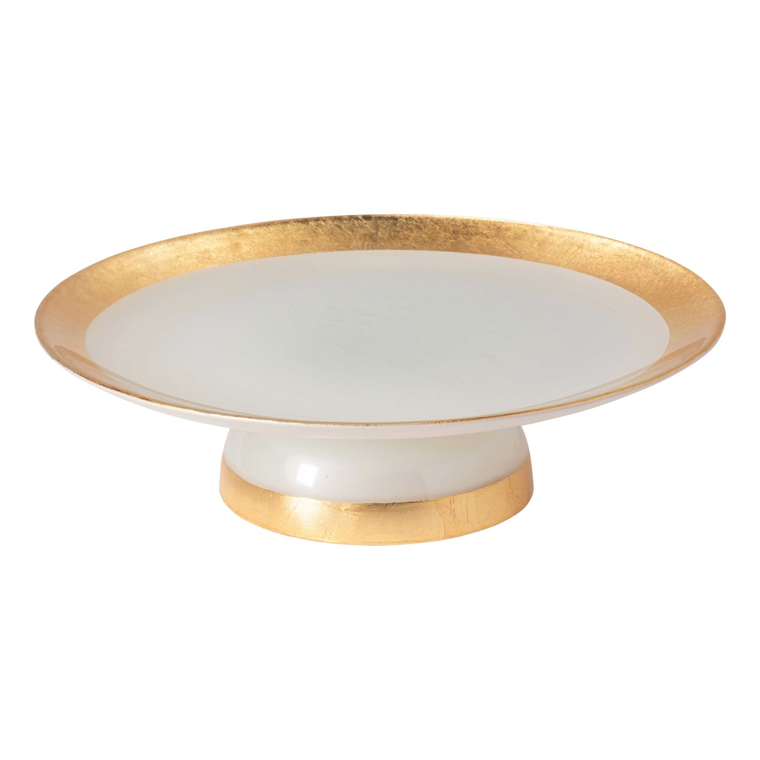 Casafina Camilla Gold Glass Band Footed Plate V10327-GLD, 840289064290