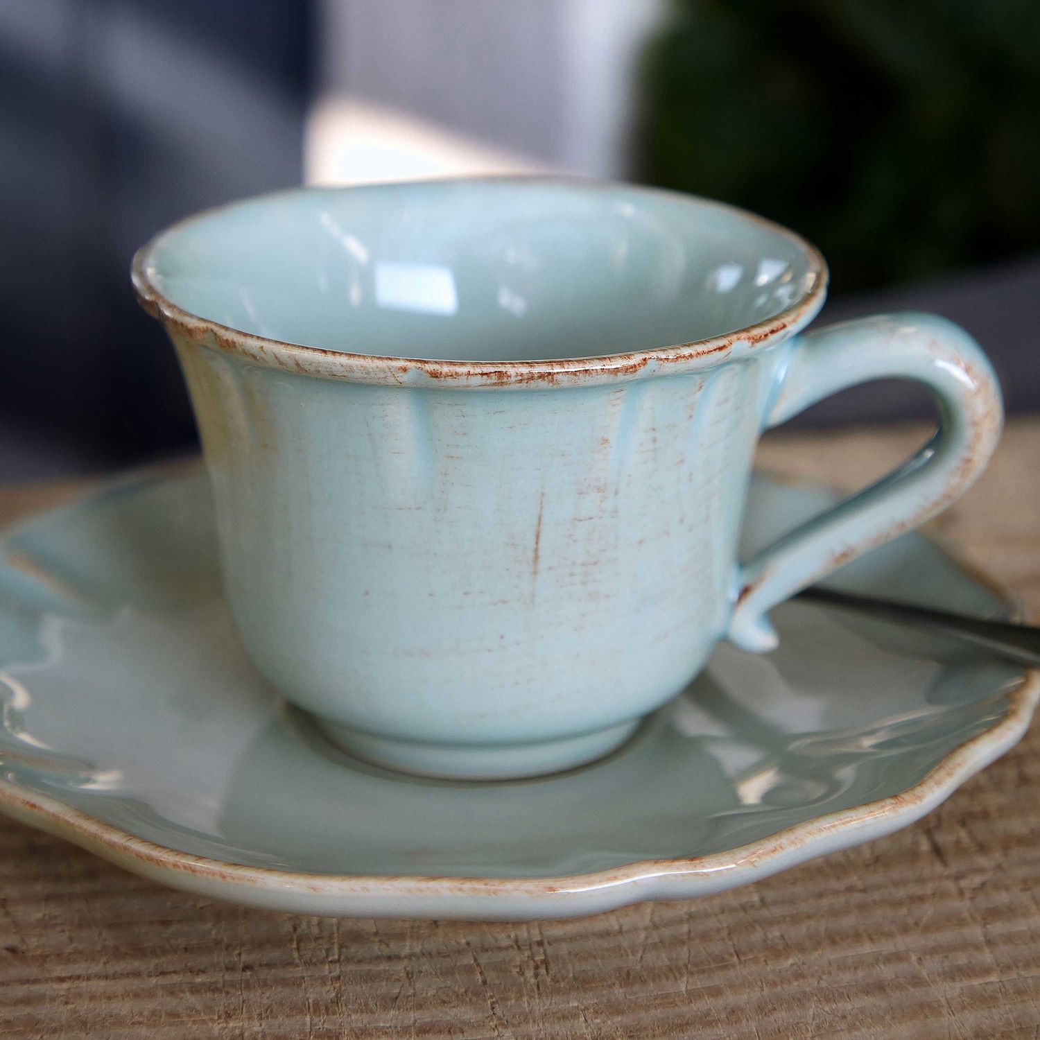 Costa Nova Alentejo Turquoise Coffee Cup and Saucer TCS02-TRQ, 5606739930608