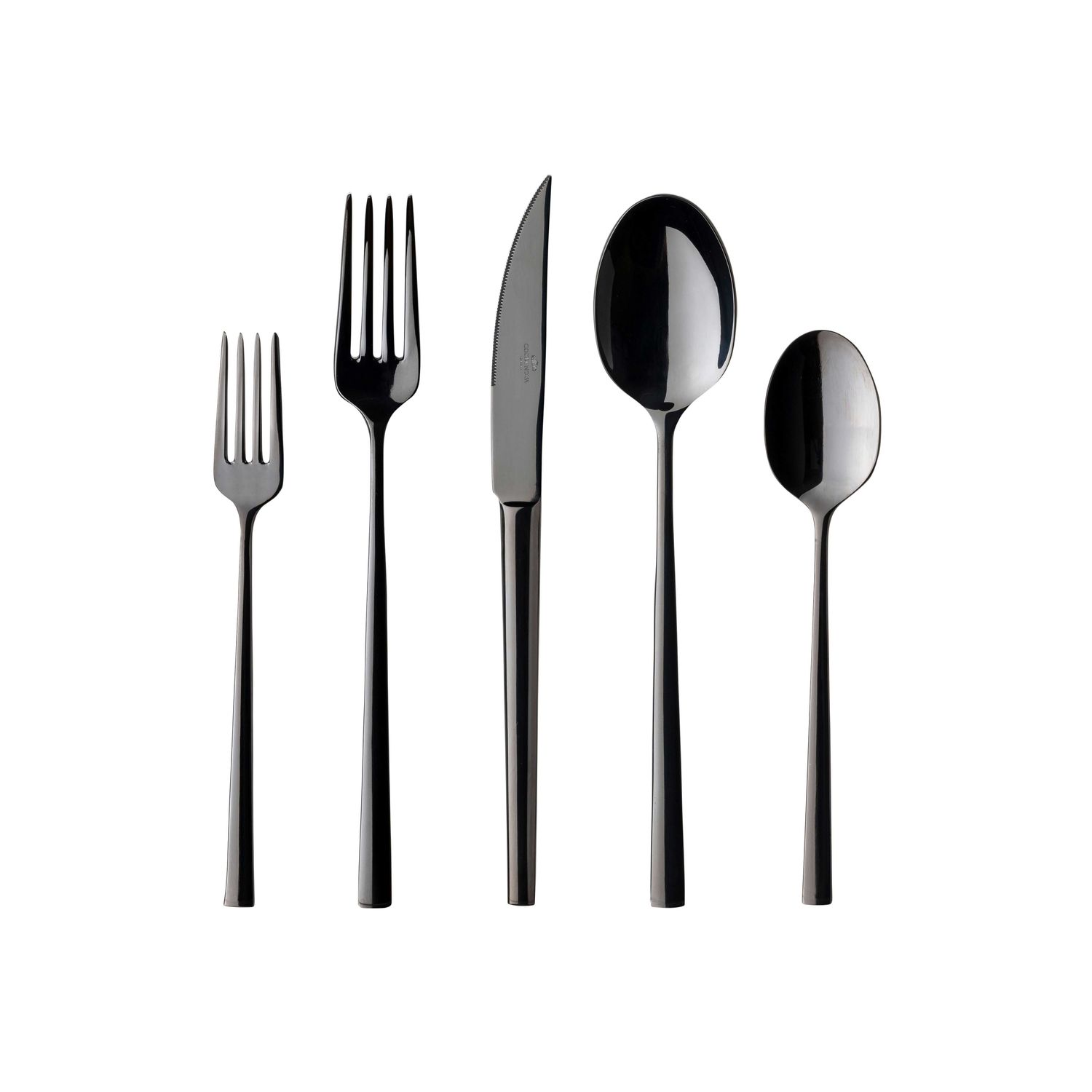 Costa Nova Vela Black Flatware 5 Piece Place Setting C20782-BLK, 5606739974350