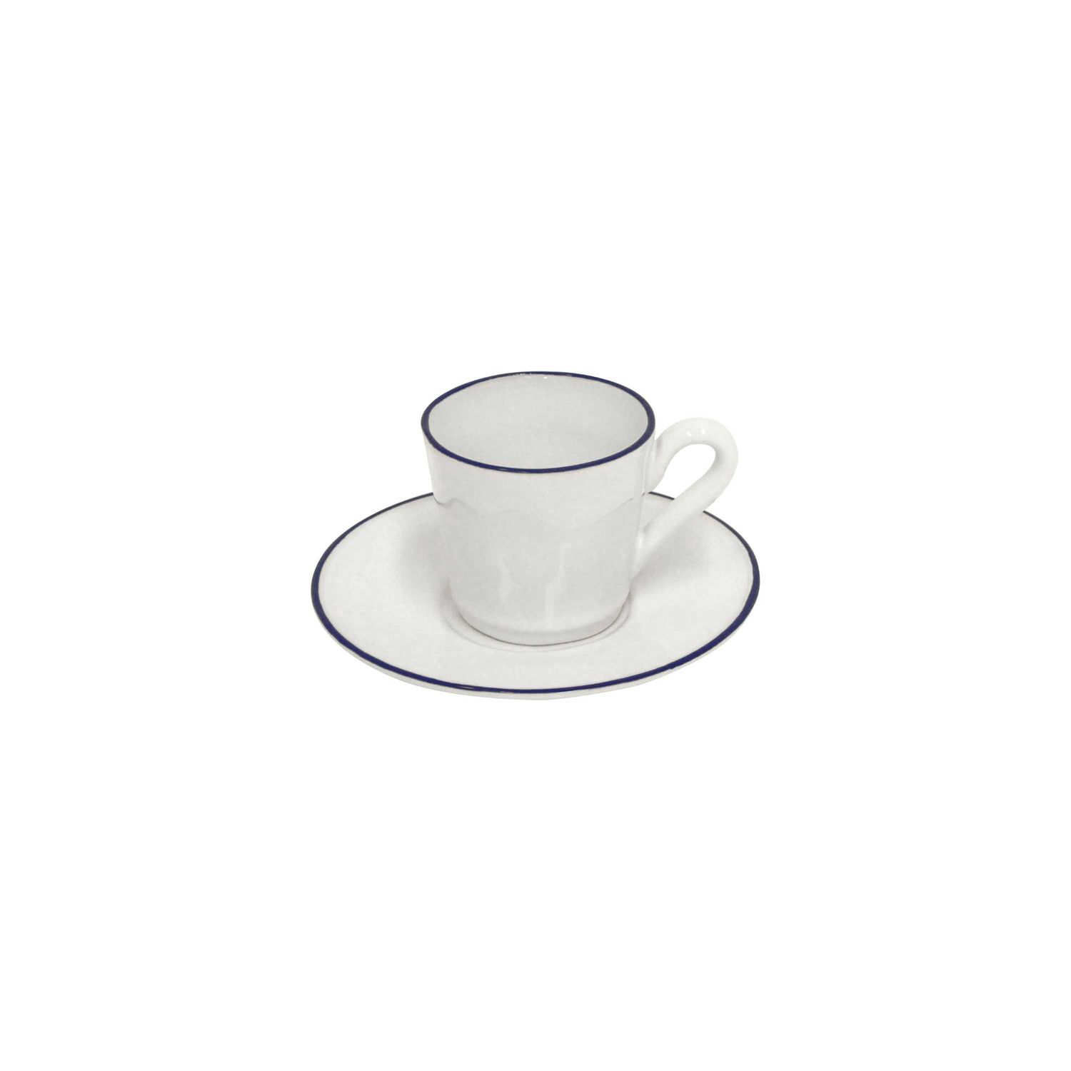 Costa Nova Beja White &amp; Blue Coffee Cup and Saucer ATCS02-BLU, 5606739932954