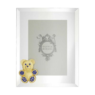 Olivia Riegel Gold Teddy Bear with Sapphire Crystals 5 x 7 Inch Picture Frame, MPN: RT4908