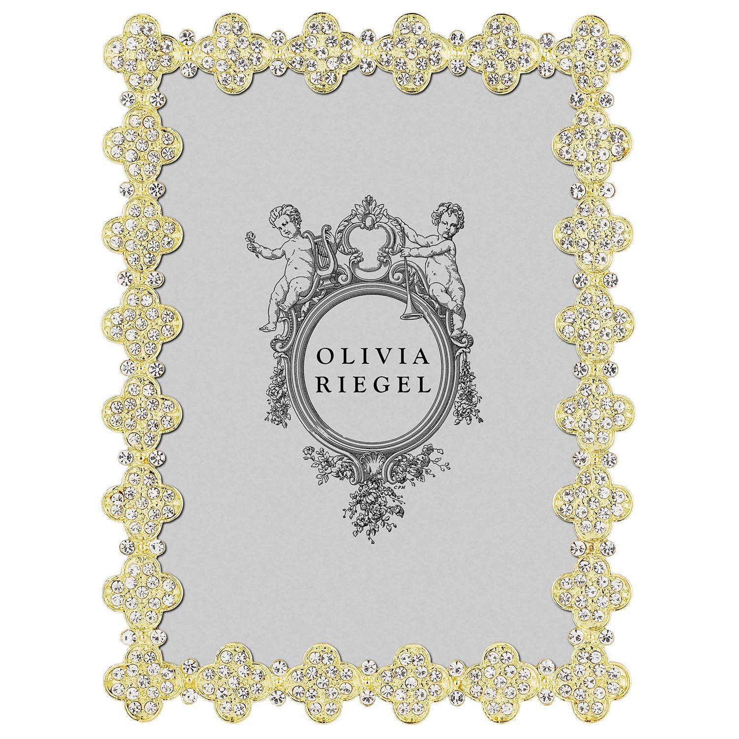 Olivia Riegel Gold Pav� Clover 5 x 7 Inch Picture Frame, MPN: RT2053
