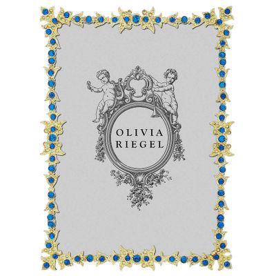 Olivia Riegel Gold Luxembourg 5 x 7 Inch Picture Frame with Capri Blue Stones, MPN: BL5213