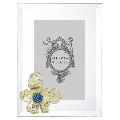 Olivia Riegel Gold Botanica 4 x 6 Inch Picture Frame with Capri Blue Stones, MPN: BL0214