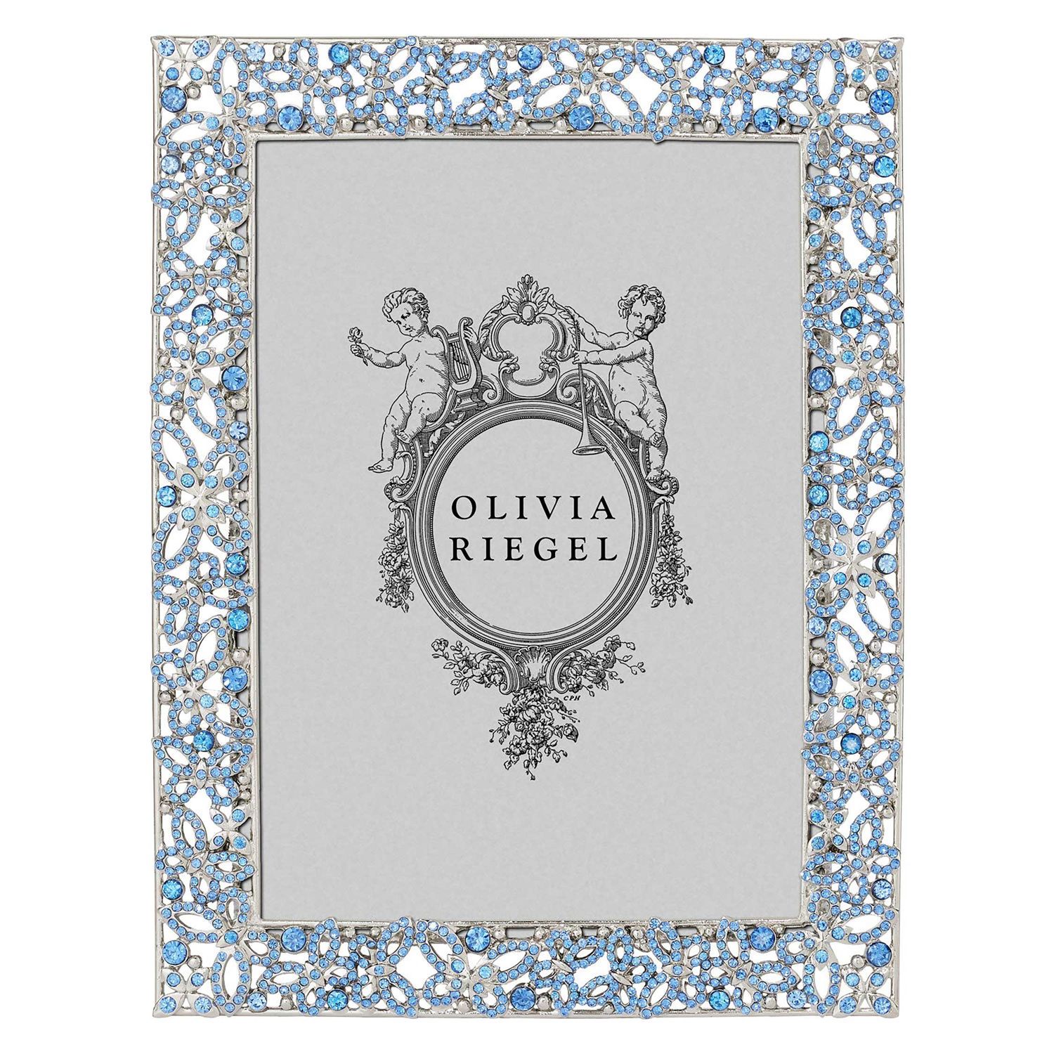 Olivia Riegel Silver Papillon with Sapphire Crystals 5 x 7 Inch Picture Frame, MPN: RT2416