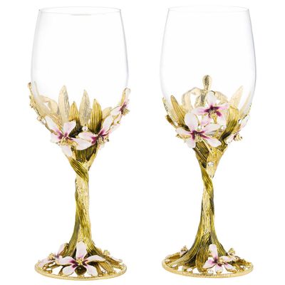 Olivia Riegel Orchid Delight Wine Glass Set of 2, MPN: WG2026
