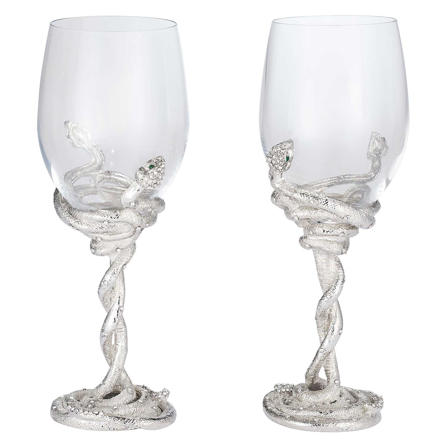 Olivia Riegel Silver Serpentina Wine Glass Set of 2, MPN: WG2029