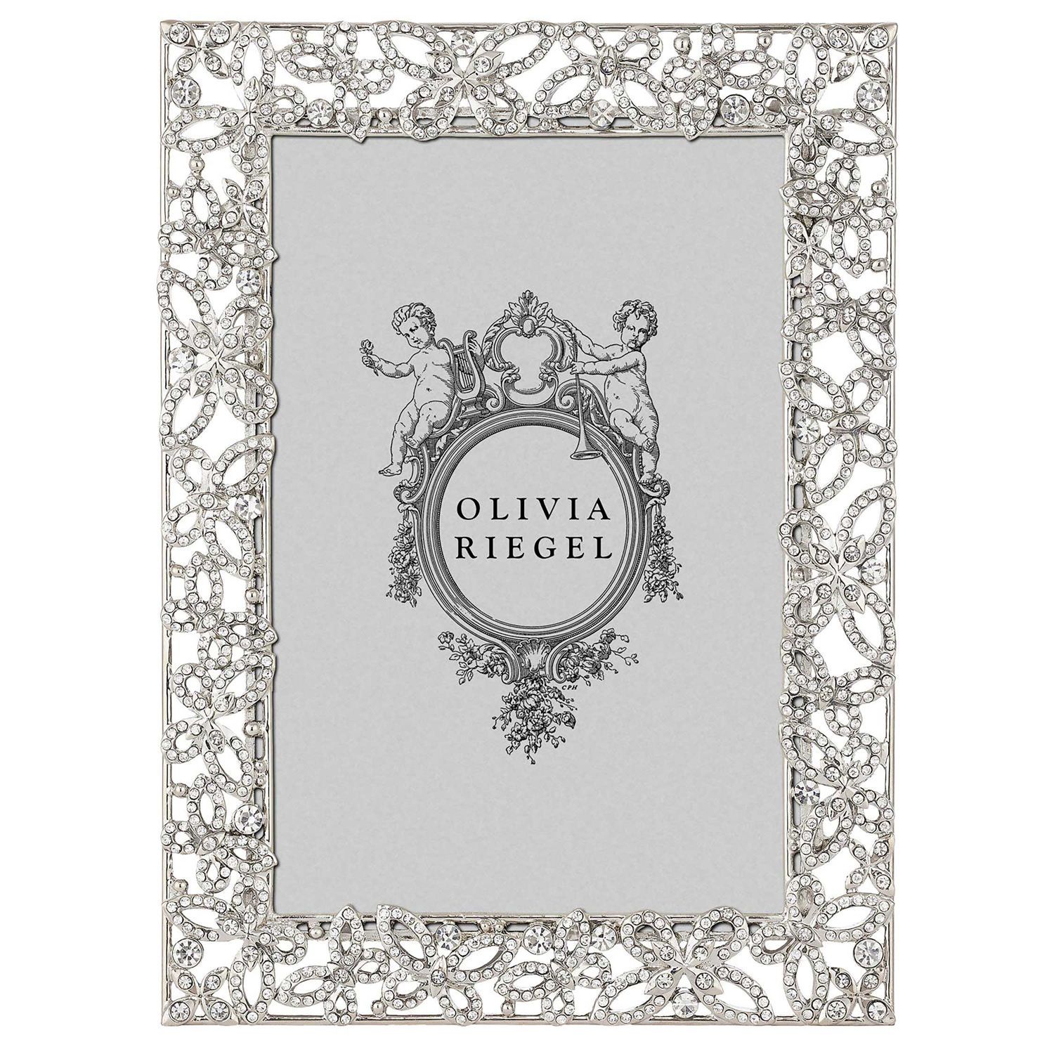 Olivia Riegel Silver Papillon with Crystals 4 x 6 Inch Picture Frame, MPN: RT2415