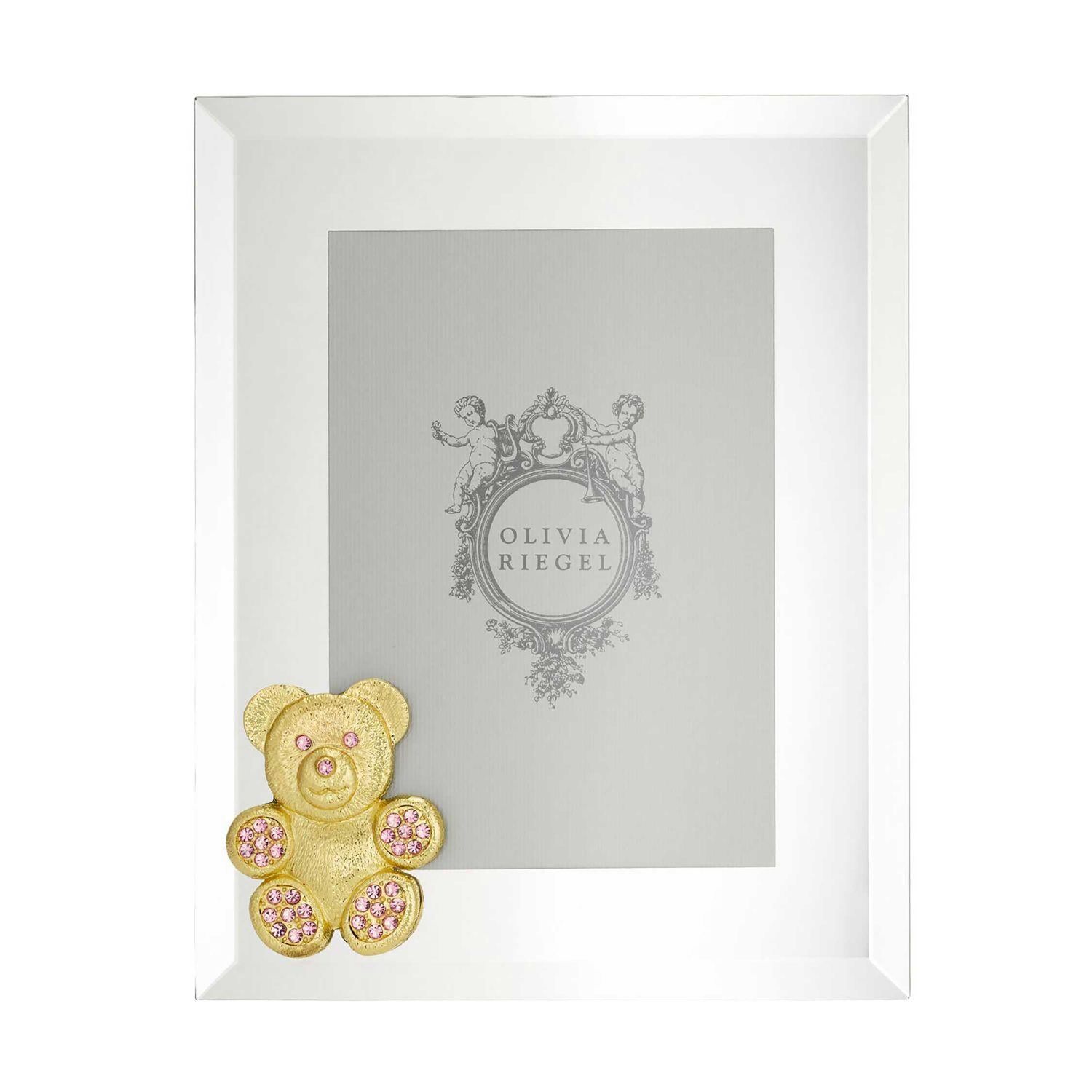 Olivia Riegel Gold Teddy Bear with Light Rose Crystals 5 x 7 Inch Picture Frame, MPN: RT4907