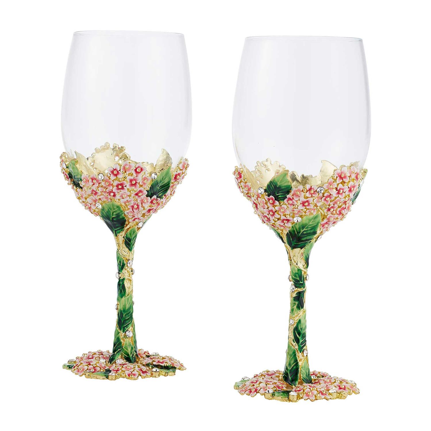 Olivia Riegel Pink Lantana Wine Glass Set of 2, MPN: WG2025