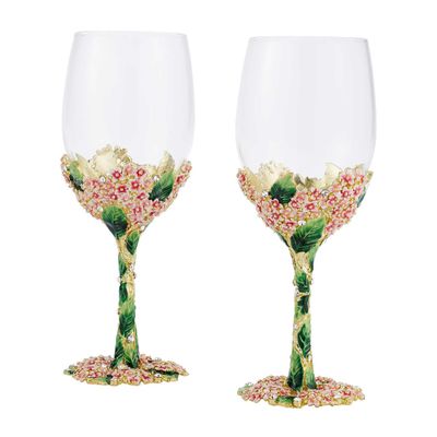 Olivia Riegel Pink Lantana Wine Glass Set of 2, MPN: WG2025