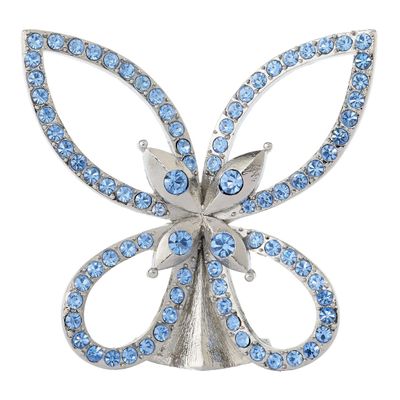 Olivia Riegel Silver Papillon Figurine with Lt Sapphire Crystals, MPN: FG2505