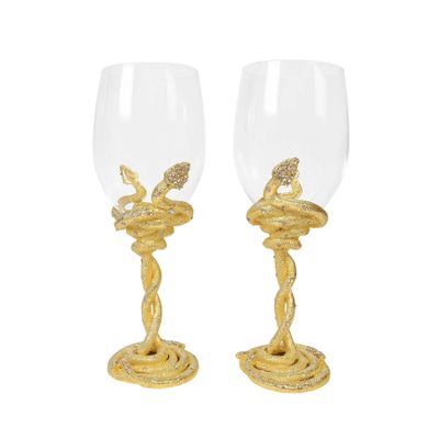 Olivia Riegel Gold Serpentina Wine Glass Set of 2, MPN: WG2028