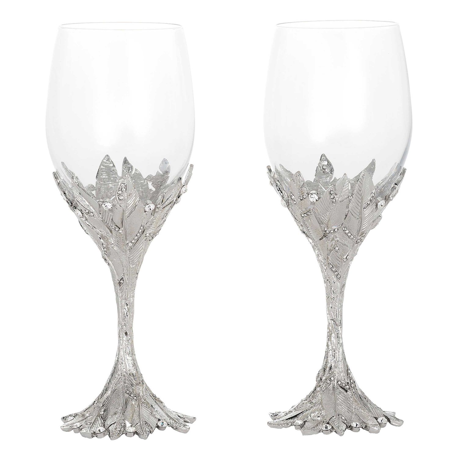 Olivia Riegel Silver Preen Wine Glass Set of 2, MPN: WG2031