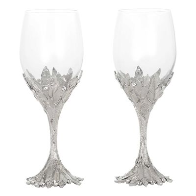 Olivia Riegel Silver Preen Wine Glass Set of 2, MPN: WG2031