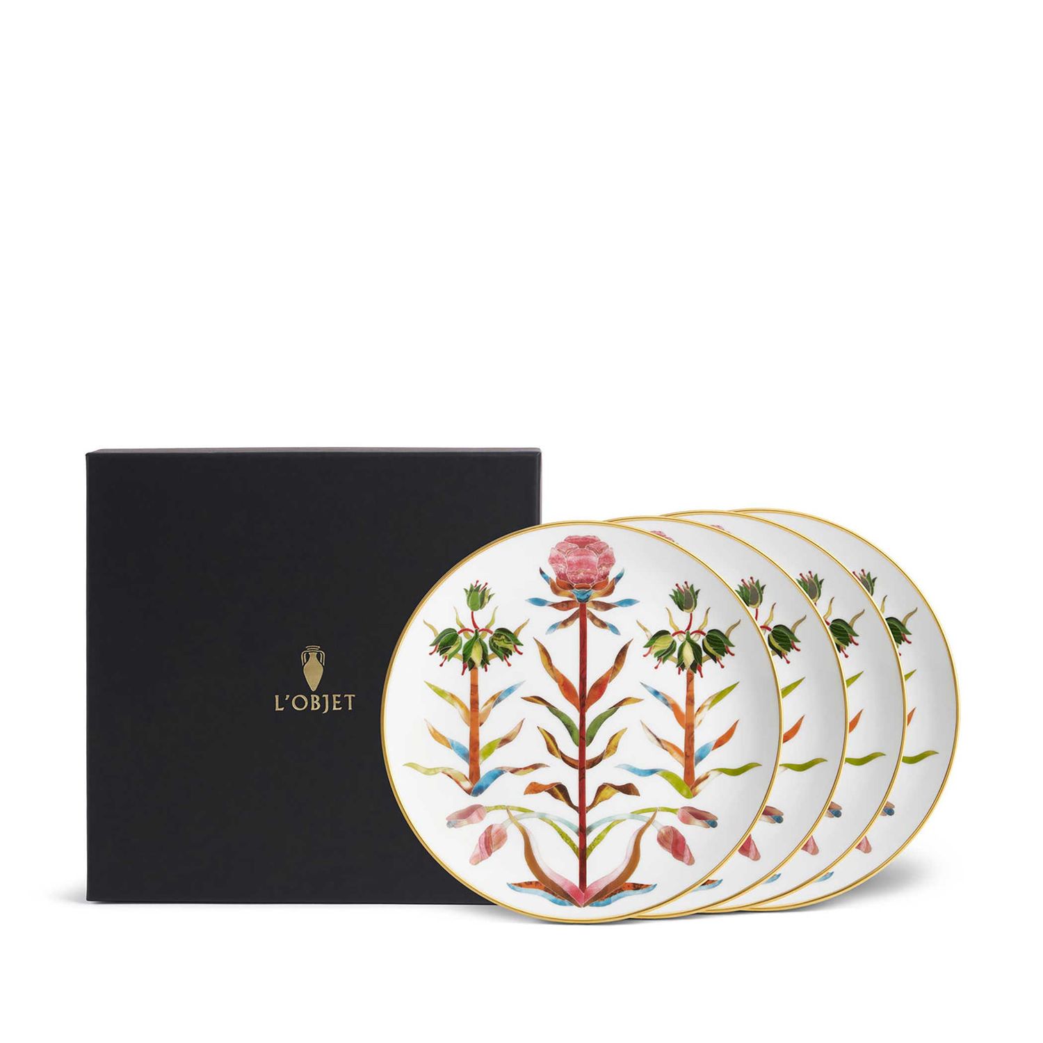 L'Objet Grand Tour Bread Butter Plates Set of 4 GT140-4, 810188380210