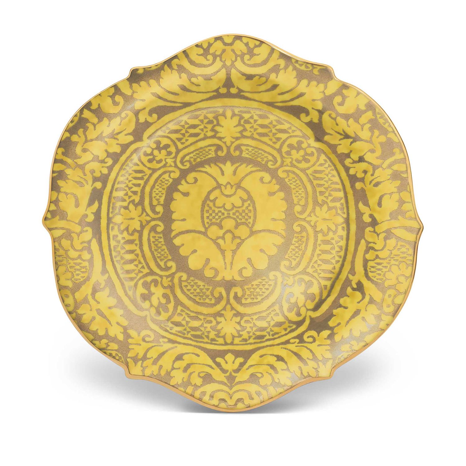 L'Objet Fortuny Orsini Yellow Round Platter Large LPF104, 810009649397