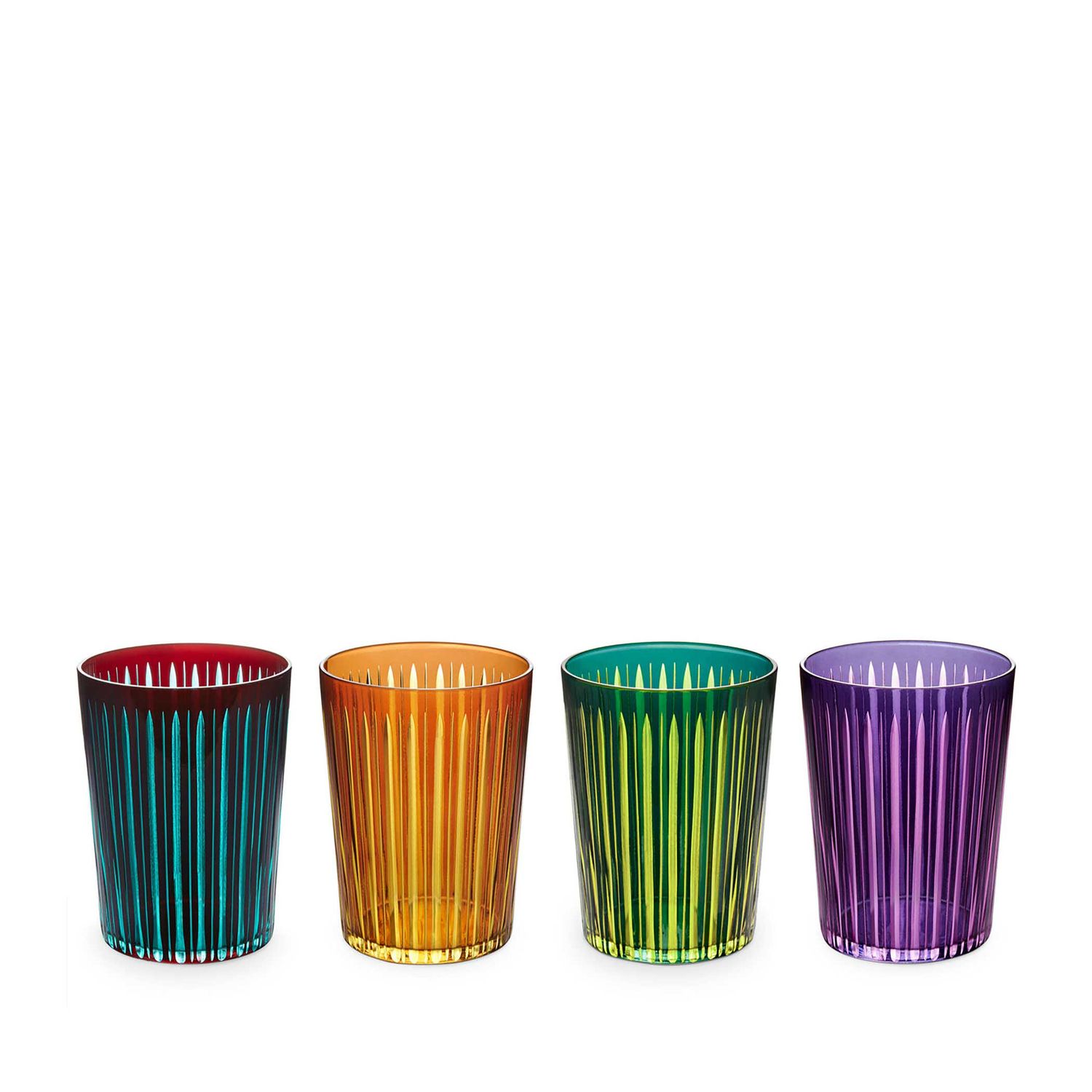 L'Objet Prism Highball Glasses Assorted Set of 4 PS0018, 810188380005
