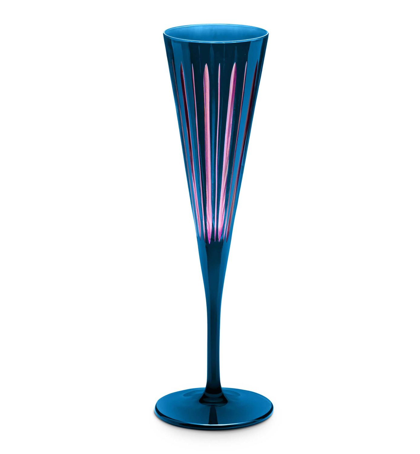 L'Objet Prism Champagne Flutes Blue Set Of 4 PS9040, 810188380418