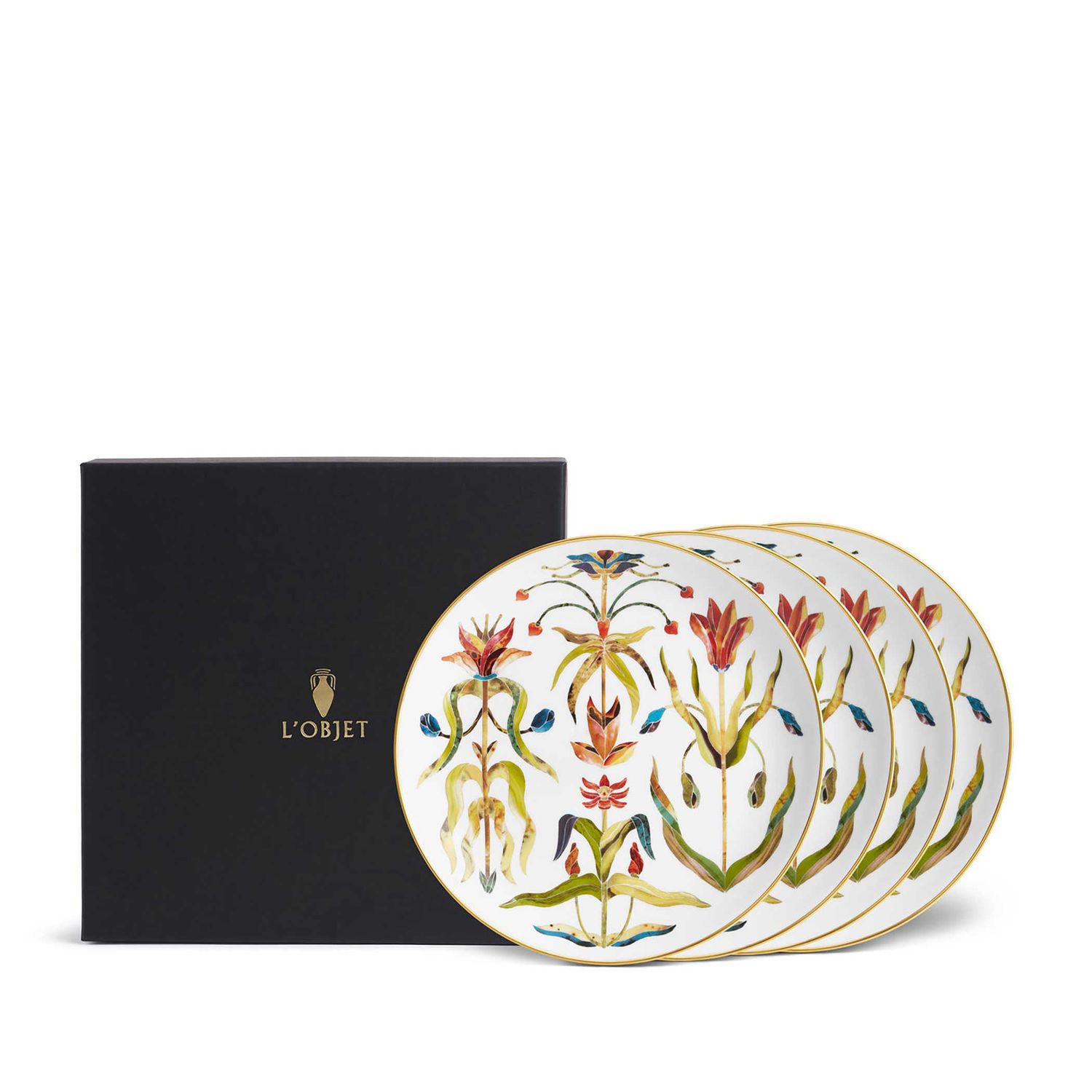 L'Objet Grand Tour Dessert Plates Set of 4 GT120-4, 810188380203