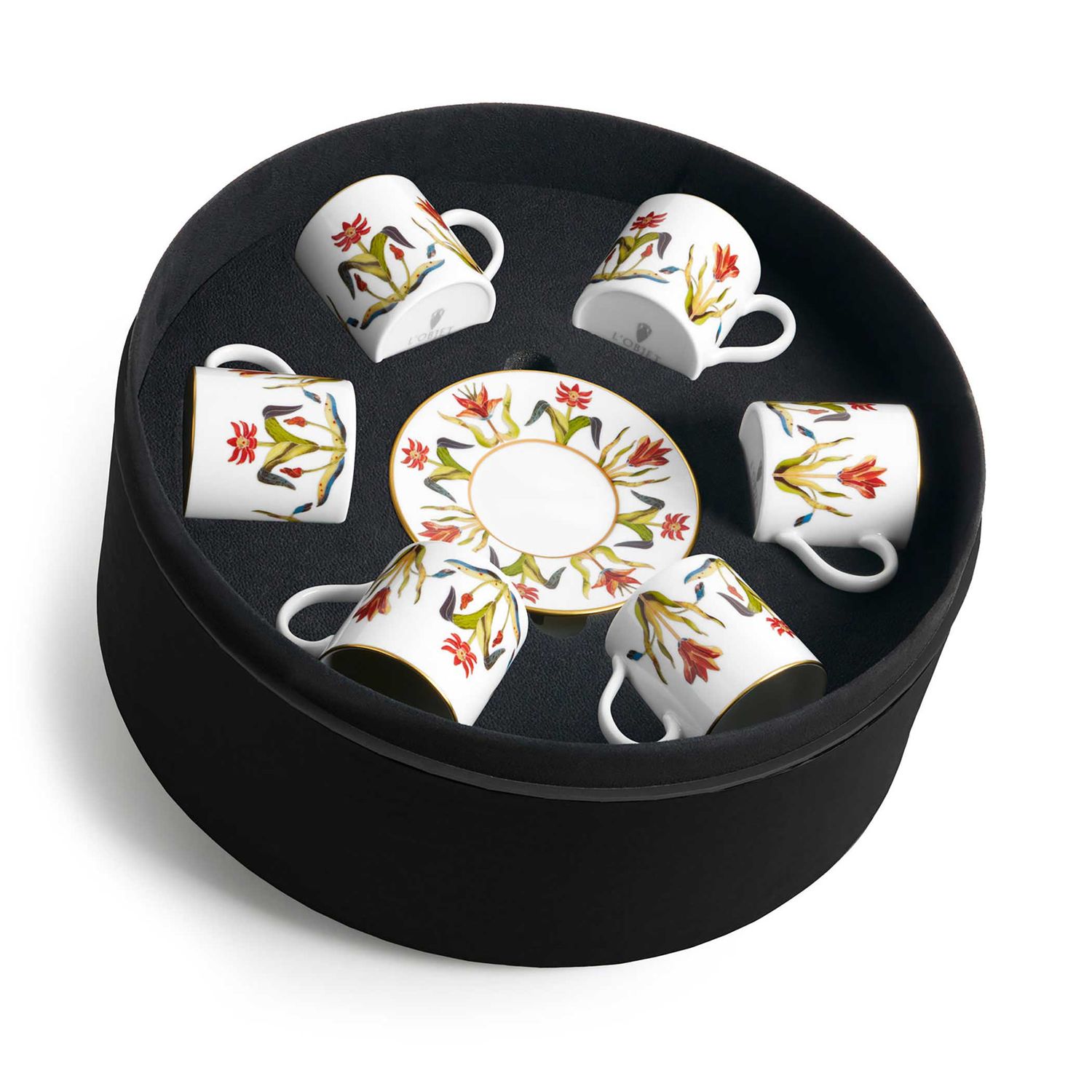 L'Objet Grand Tour Espresso Cup Saucer Set of 6 GT156, 810188380241