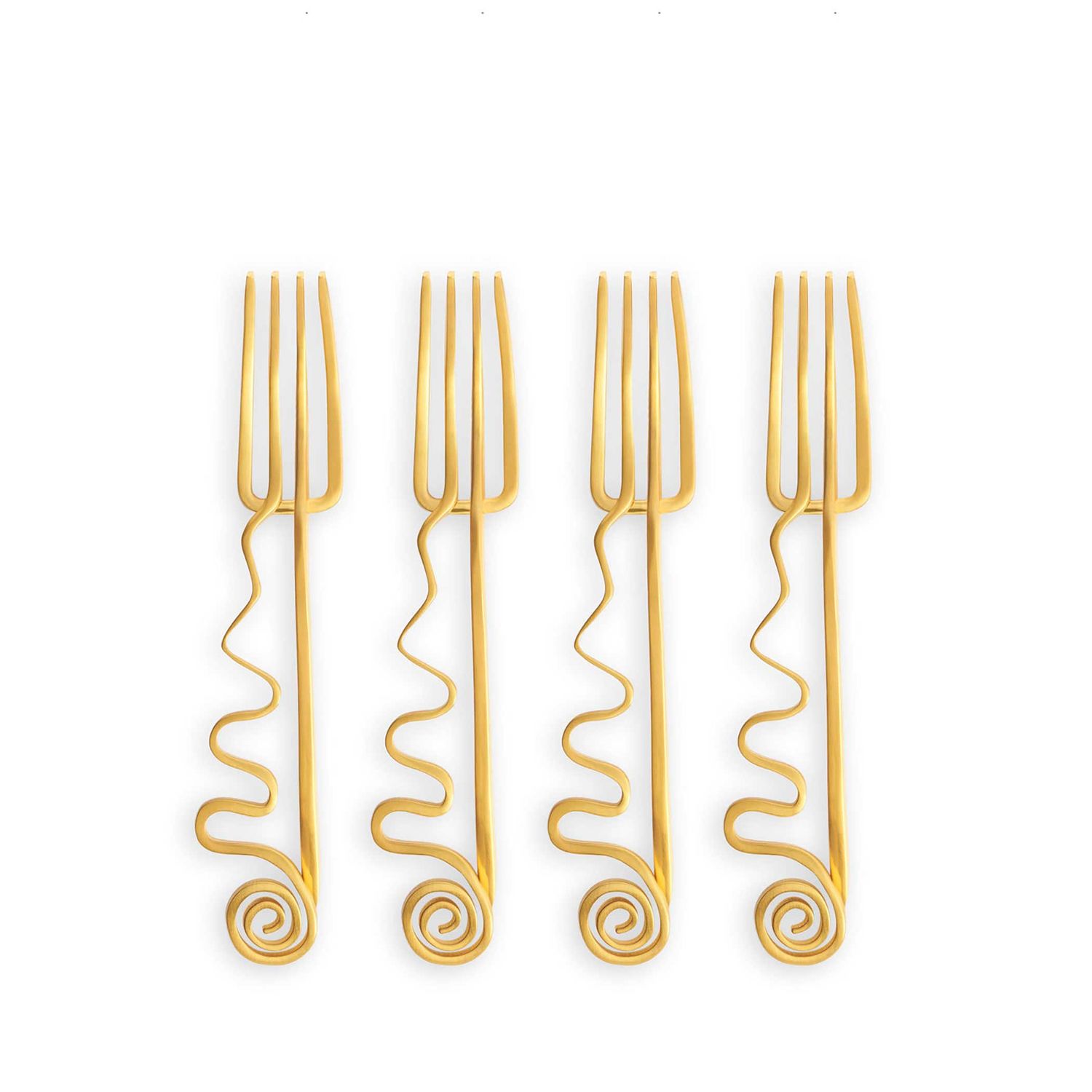 L'Objet Spirale Cocktail Forks Set of 4 CU43, 810009649052
