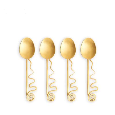 L'Objet Spirale Cocktail Spoons Set of 4 CU42, 810009649045