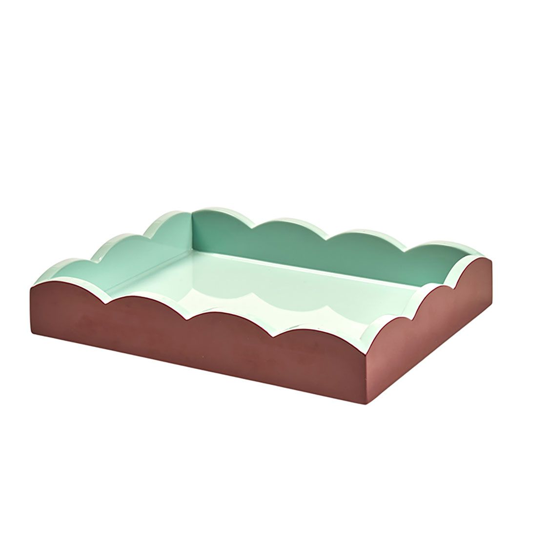 Addison Ross London 11x8 Scalloped Tray Cherry Eau De Nil TR6251, 5024043196167