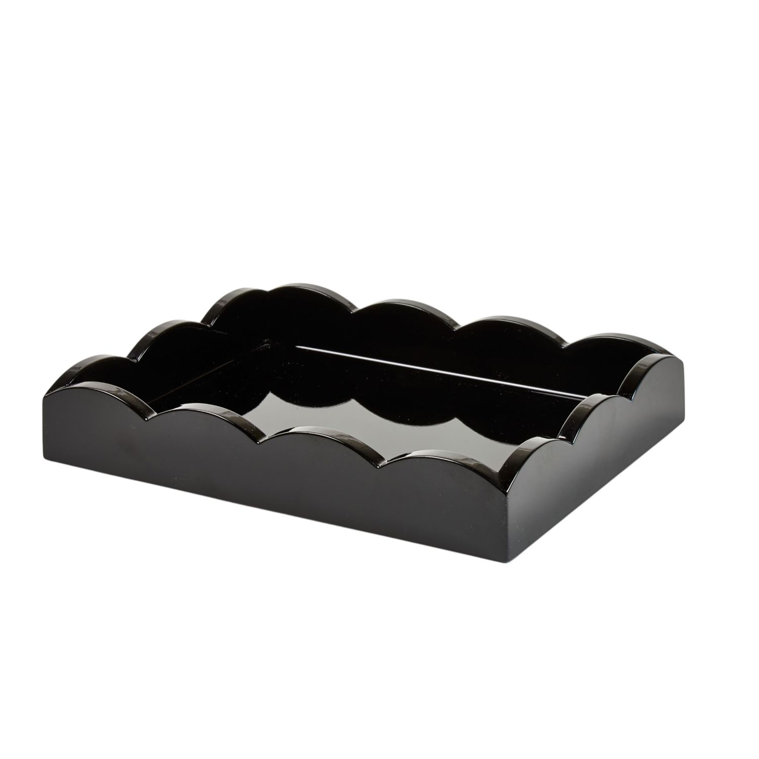 Addison Ross London 11x8 Scalloped Tray Black TR6222, 5024043196167