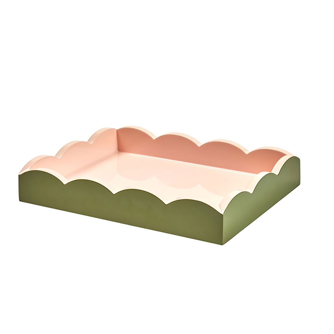 Addison Ross London 11x8 Scalloped Tray Khaki Pink TR6250, 5024043196167