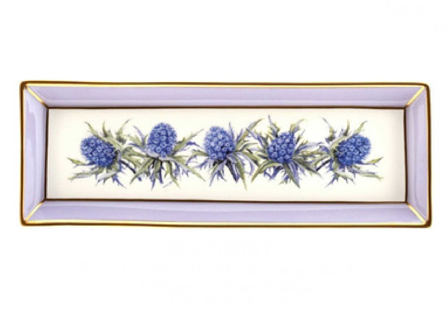 Halcyon Days Shell Garden Floral Thistle Lilac Rectangular Tray BCCTH27RTG, 5060171159704